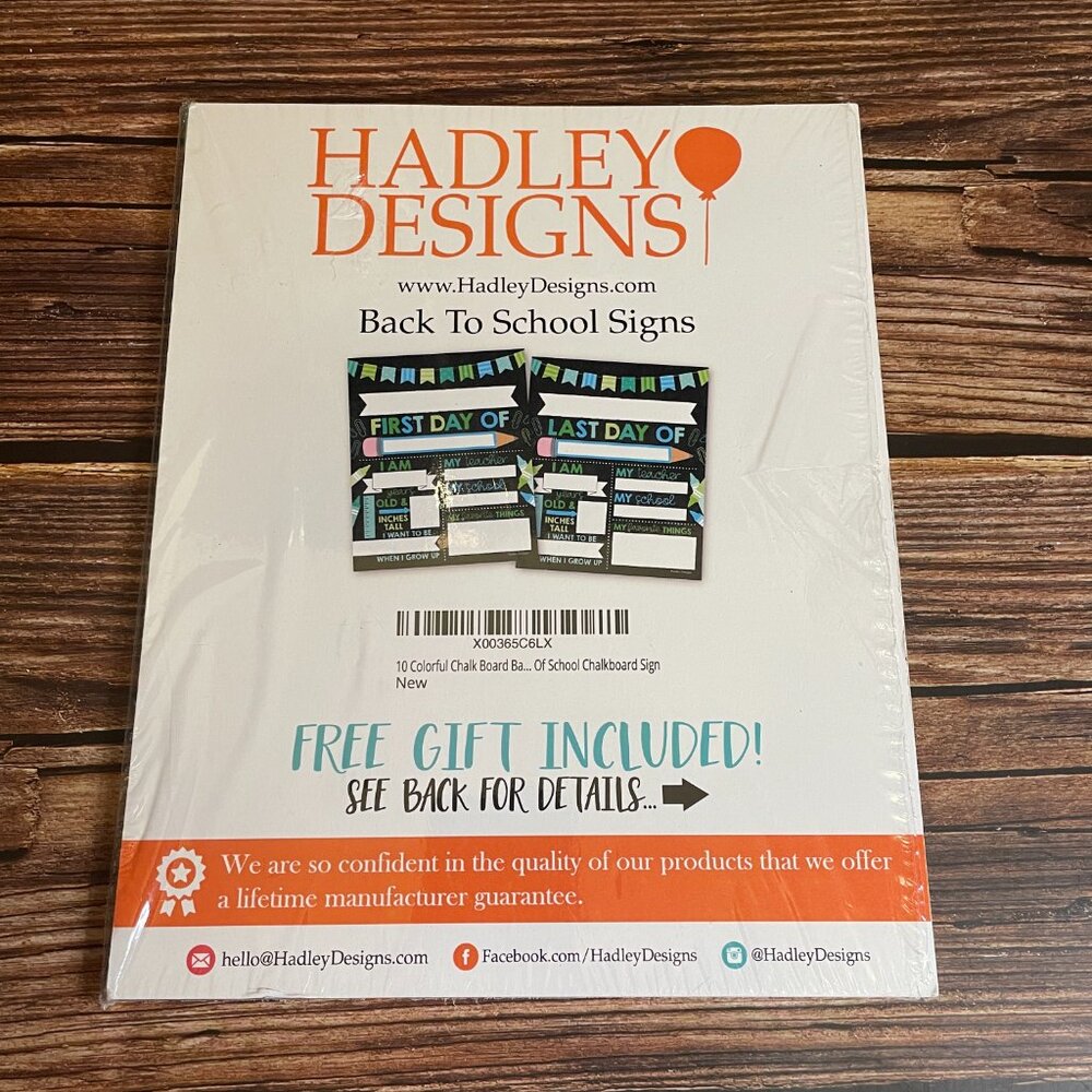 Back to School Signs 10 cardstock sheets, front and back (SKU: 43MI)